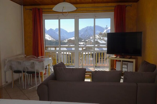 Knusse studio op de piste in Les Deux Alpes met zonnig balkon - thumbnail 1