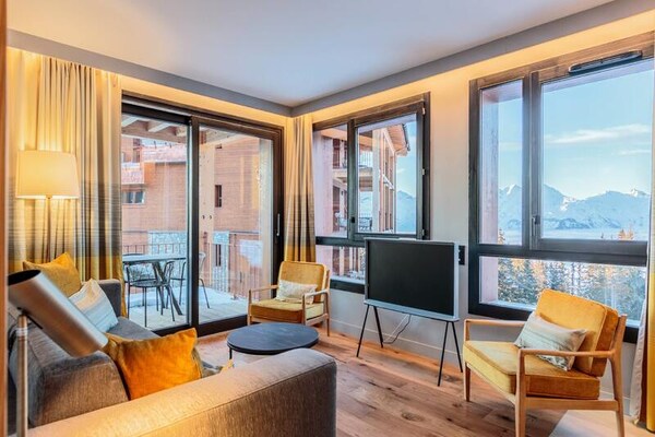 Luxe appartement Les Cristaux in Arc 1800 met spa en panoramisch uitzicht - thumbnail 1