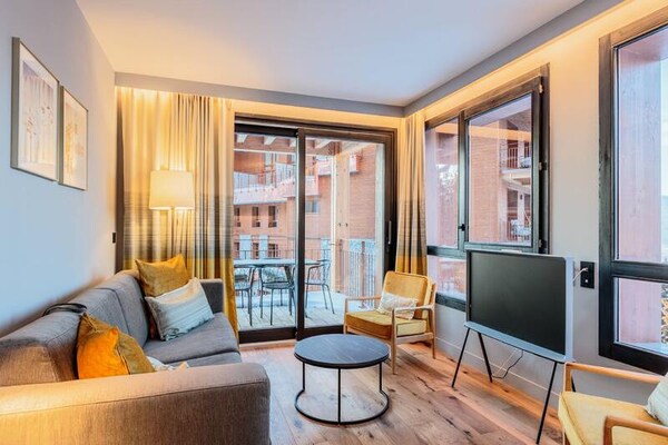 Luxe appartement Les Cristaux in Arc 1800 met spa en panoramisch uitzicht - thumbnail 5