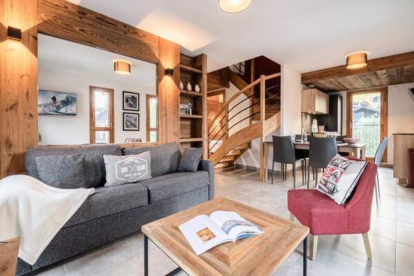 Duplex appartement in Chamonix met balkon aan rivier de Brévent, 77m², 6 pers. - thumbnail 4