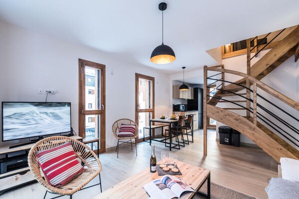 Ruim 3-slaapkamer duplex appartement met balkon en bergzicht in Chamonix - thumbnail 4