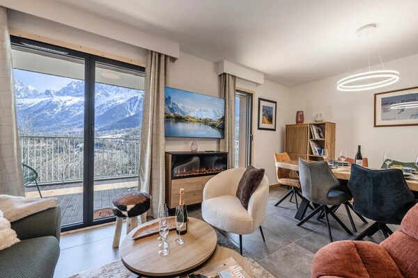 Modern appartement in Les Houches met uitzicht, vlakbij de Bellevue-kabelbaan - thumbnail 4