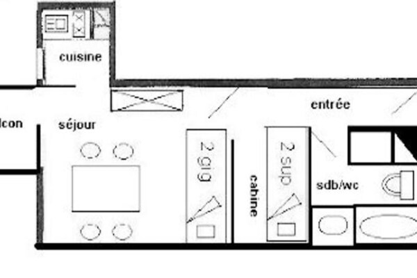 Studio met directe piste-toegang en zuidbalkon in Plagne Villages - thumbnail 3