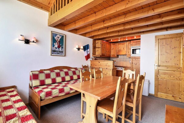 Ski-in, ski-out appartement met balkon op het zuiden in Méribel-Mottaret - thumbnail 3