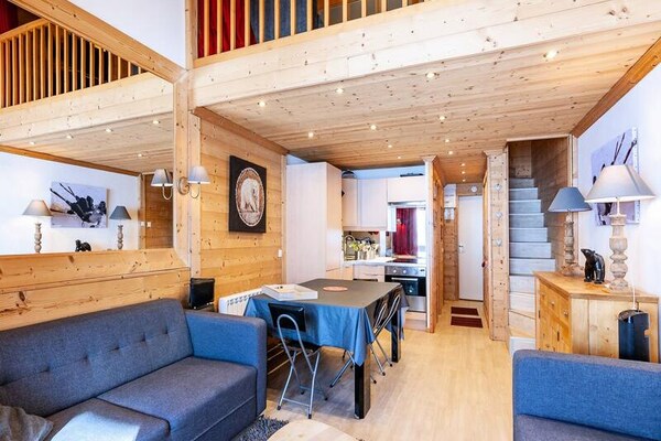 Appartement 8p in Méribel Mottaret met ski-in, ski-out en zuidbalkon - thumbnail 4