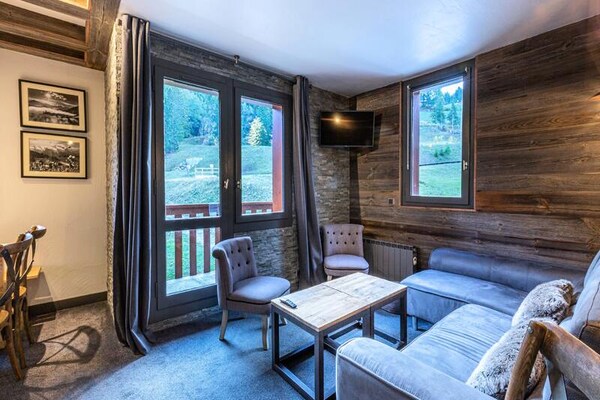 Appartement 8 pers. aan de piste in Valmorel met balkon op zuidoosten - thumbnail 1