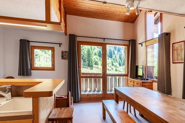 Rustiek appartement aan het Tuedameer, vlakbij de pistes van Méribel Mottaret - thumbnail 4