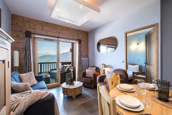 Appartement op de piste in Villard-sur-Doron met gedeeld zwembad - thumbnail 1