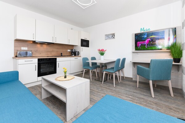 Licht appartement met tuin op 1,2 km van het strand in Bensersiel - thumbnail 2