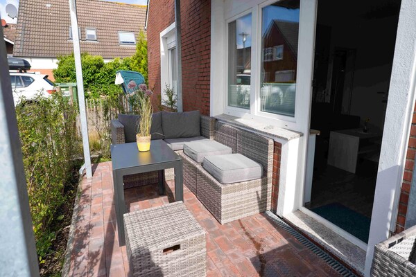 Licht appartement met tuin op 1,2 km van het strand in Bensersiel - thumbnail 3