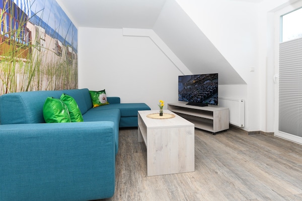 Op 850 m van zee: Knus appartement Haus Strandkorb 7 in Bensersiel - thumbnail 4