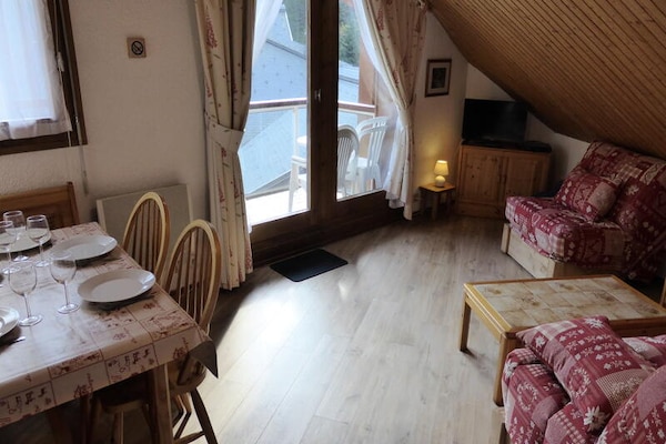 Zolderappartement op 200m van de piste met uitzicht op de Mont Blanc - thumbnail 4