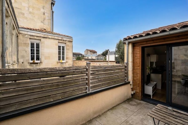 Romantisch Duplexappartement met Terras in Bordeaux, vlakbij Wijngaarden - thumbnail 1