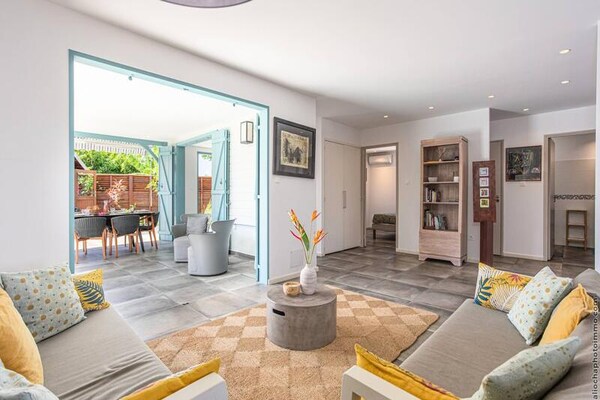 Luxe appartement voor 6 personen met tuin en airco nabij strand Gros Raisin - thumbnail 6
