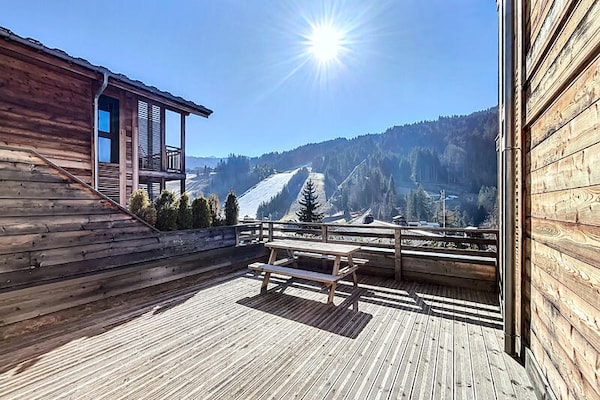 Appartement Perrières: Uitzicht op de Piste in Les Gets - thumbnail 2