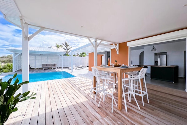 Licht appartement met tuin en airco in Saint-François, vlakbij strand - thumbnail 2