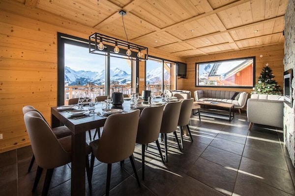 Chalet Alpette: 14-persoons chalet met jacuzzi op 150m van de piste in La Toussuire - thumbnail 4