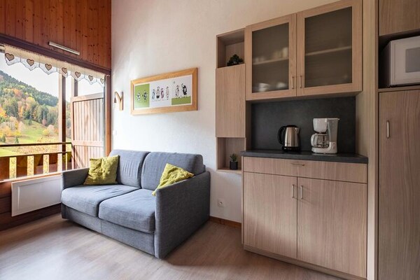 Knus appartement met panoramisch uitzicht op het Aravisgebergte - thumbnail 1