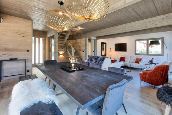 Luxe chalet voor 10 personen in Saint-Gervais-les-Bains met uitzicht op de Mont Blanc - thumbnail 1