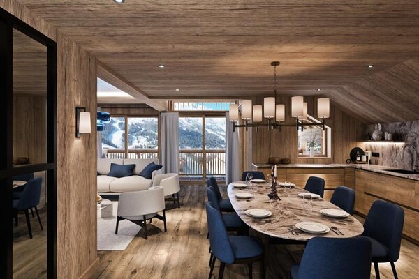 Ski-in/ski-out appartement met sauna en hamam aan de piste in Méribel - thumbnail 1