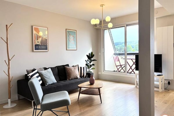 Elegant appartement met panoramisch uitzicht op zee en platteland bij Deauville - thumbnail 6