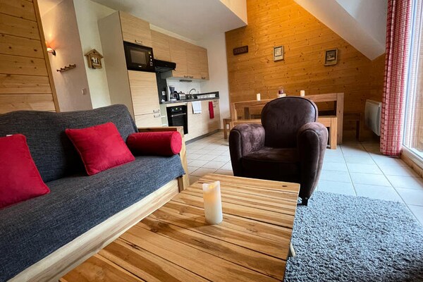Duplex appartement Le Lioran: ski-in/ski-out voor 9 personen met panoramisch uitzicht - thumbnail 1