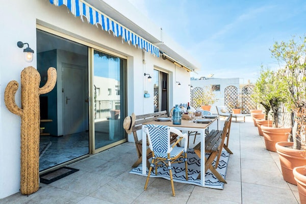 Rooftop appartement in Cannes met dakterras, op 2 minuten van het strand - thumbnail 1