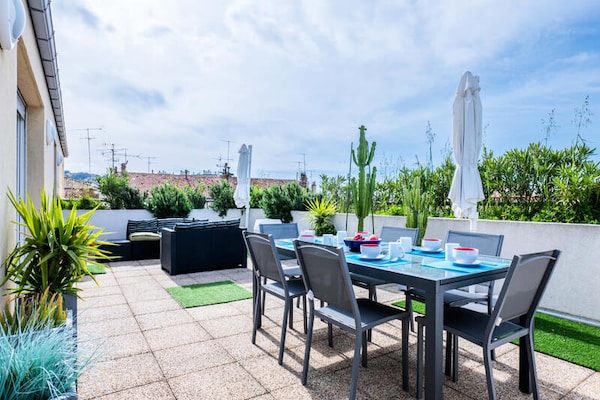 Exclusief duplex penthouse met dakterras op loopafstand van het centrum van Cannes - thumbnail 1
