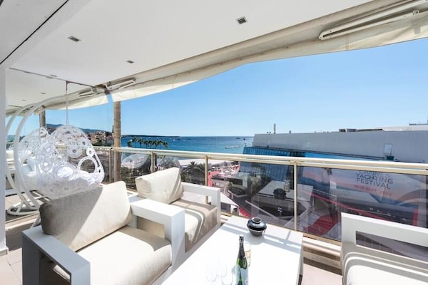 Appartement Croisette: 55m² met zeezicht, tegenover Palais des Festivals - thumbnail 2