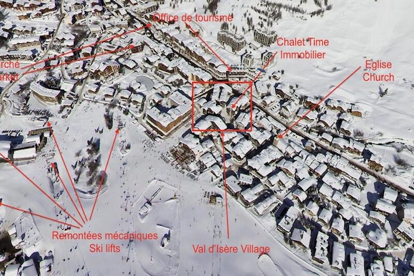 Gerenoveerd 5-persoons appartement op 50m van de piste in Val d'Isère - thumbnail 2