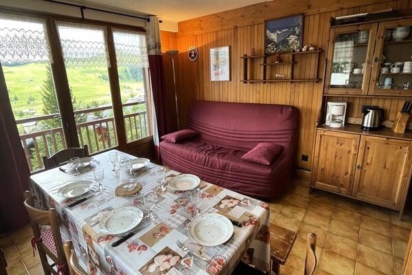 Appartement Hauteluce met panoramisch uitzicht op het Beaufortainmassief - thumbnail 1