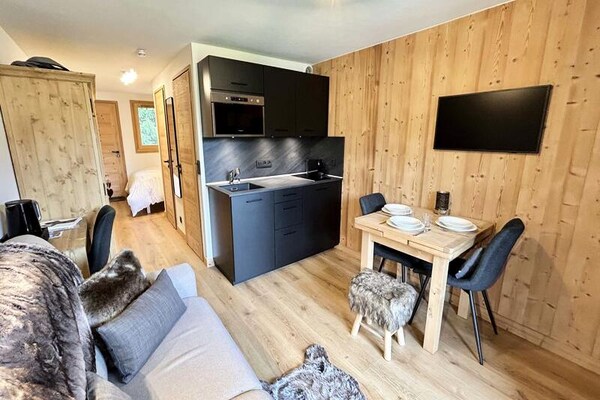 Knus appartement met zuidbalkon nabij de pistes van Megève - thumbnail 1