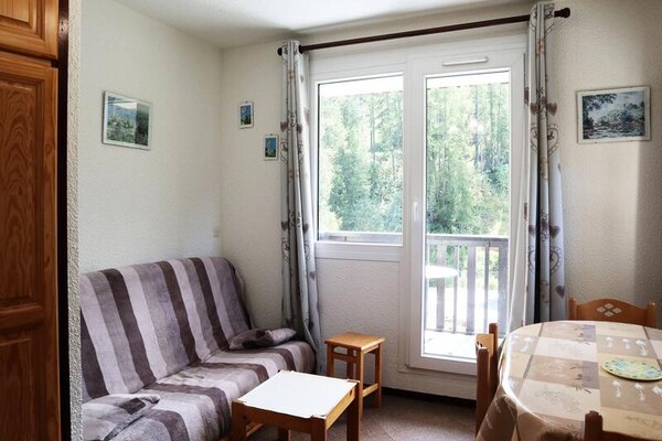 Studio aan de piste met zuidbalkon en uitzicht op Les Orres - thumbnail 4