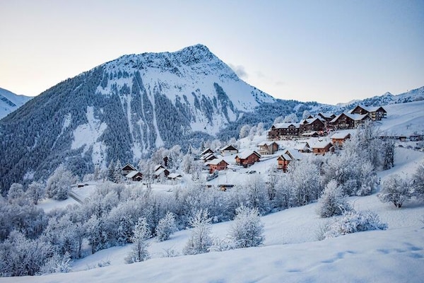 Appartement 6p in Le Corbier, 50m van de piste met zwembad en sauna - thumbnail 5