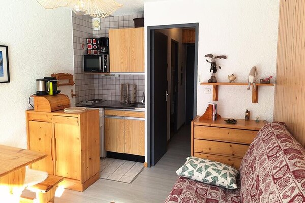 Knus appartement op de piste in Puy St Vincent met balkon - thumbnail 3