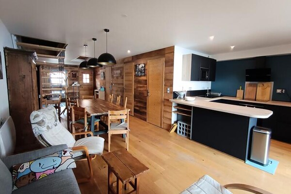 Luxe chalet-appartement Maison Bleue Charrette, 50m van de pistes in Montgenèvre - thumbnail 3