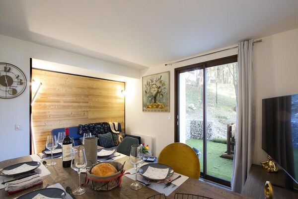 Knus appartement op de begane grond met privétuin, op 100 meter van de piste - thumbnail 6