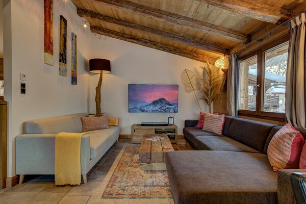 Luxe wellnesschalet Capricorne met Mont Blanc-uitzicht aan de golfbaan - thumbnail 2