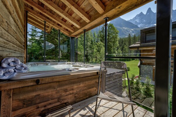 Ruim 12-persoons chalet met sauna, zwembad en uitzicht op de Mont Blanc - thumbnail 5