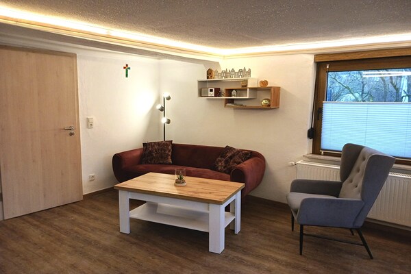 Knus bosappartement voor 2 in Medebach-Dreislar, direct aan de wandelroutes - thumbnail 2