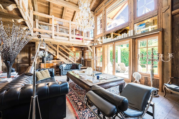 Chalet Blanche in Megève: 4-slaapkamer chalet met jacuzzi, dichtbij de pistes - thumbnail 3