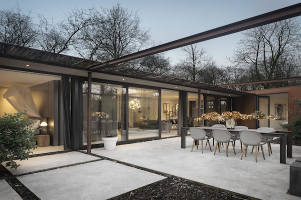 Stalen Boshuis: Designvilla met sauna en hottub op Landgoed Bergvliet - thumbnail 1