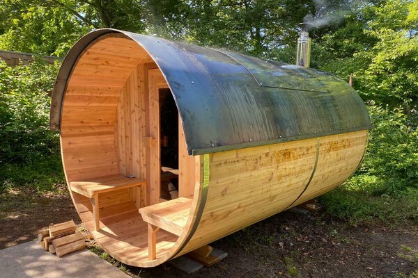 Stalen Boshuis: Designvilla met sauna en hottub op Landgoed Bergvliet - thumbnail 5