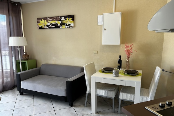 Airco duplex maisonnette vlakbij strand Saint-Cyprien met zwembad - thumbnail 2