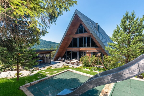 Luxe A-frame chalet in Ravna Gora met grote tuin, nabij skigebied - thumbnail 2