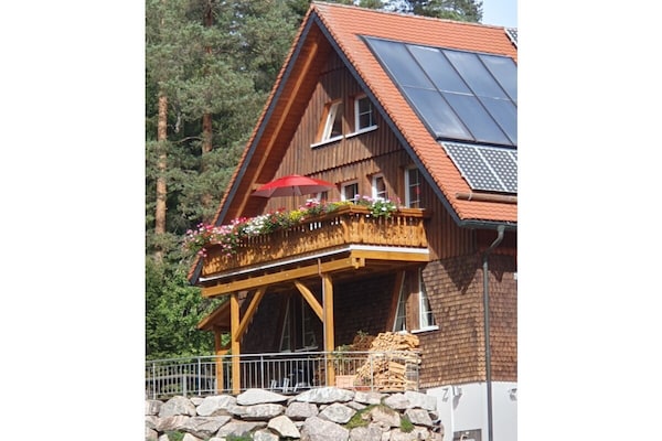 Rustiek appartement aan de bosrand in Friedenweiler met wellnessbadkamer - thumbnail 2