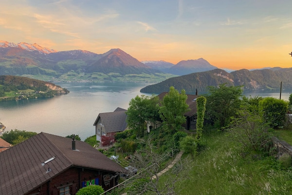 Vakantiehuis Vitznau aan de Rigi-spoorlijn met panoramisch uitzicht over het Vierwoudstedenmeer - thumbnail 5