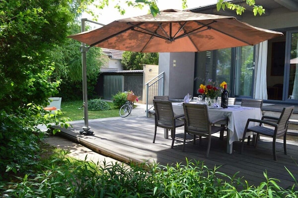 Vrijstaand vakantiehuis met panoramisch uitzicht en tuin in Mönchhof, Burgenland - thumbnail 2