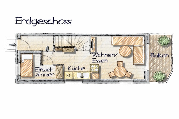 Modern vakantiehuis op Baltrum voor 4 personen met balkon - thumbnail 5
