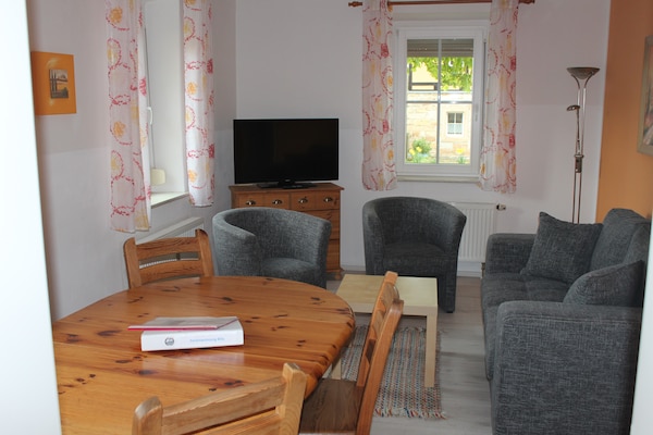 Rustiek appartement in Weißig bij Struppen, aan de rand van het bos - thumbnail 2